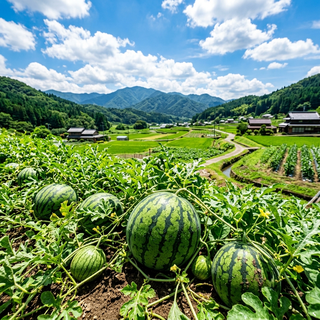 夏の農園と作物